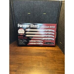 Forever Sharp Platinum Series 8 Piece Knife Set Surgical Stainless Steel‎ Blades